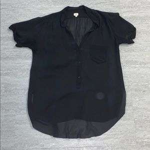 Aritzia Wilfred Black Silk T Shirt Blouse